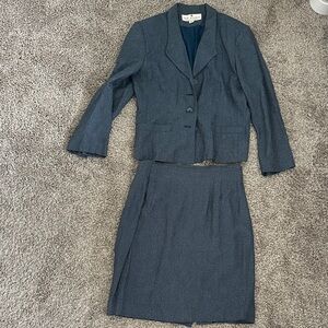 Women's Blue Blazer and Skirt Set